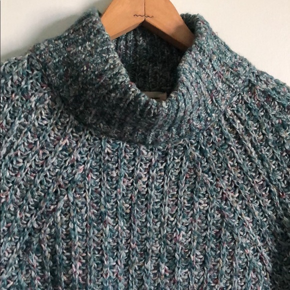 Urban Outfitters Silence + Noise Easton Mock Neck Teal chunky knit Sweater XS - Picture 5 of 10